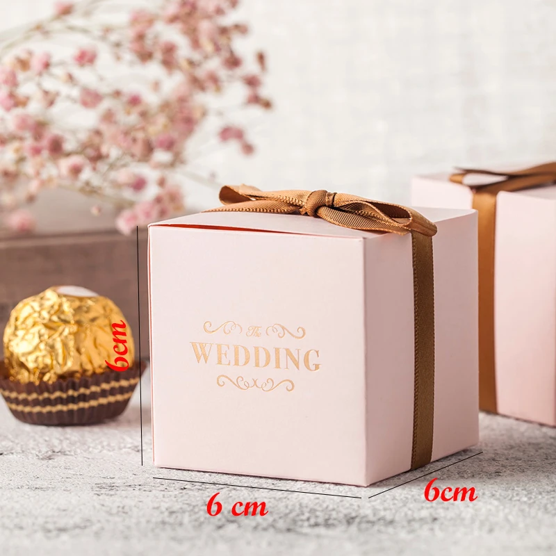 Cajas de Regalo marrones para invitados, embalaje de papel para Rosas,  regalos de boda, 25/50/100 piezas - AliExpress