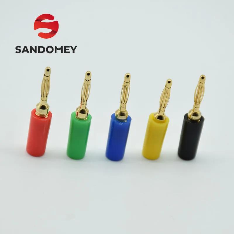 

5pcs Gold plated 2mm Banana Plug Jack For Speaker Amplifier Test Probes Connector Best Promotion