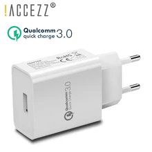 !ACCEZZ USB Charger 5V 3A Quick Charge 3.0 Travel Wall Fast Charging QC3.0 EU Plug Universal For iPhone XS Samsung Huawei Xiaomi