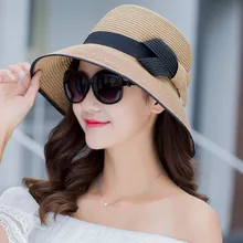 Соломенная шляпа с козырьком, женская летняя Солнцезащитная шляпа, Солнцезащитная Складная Женская пляжная кепка, Повседневная Уличная Кепка s H253
