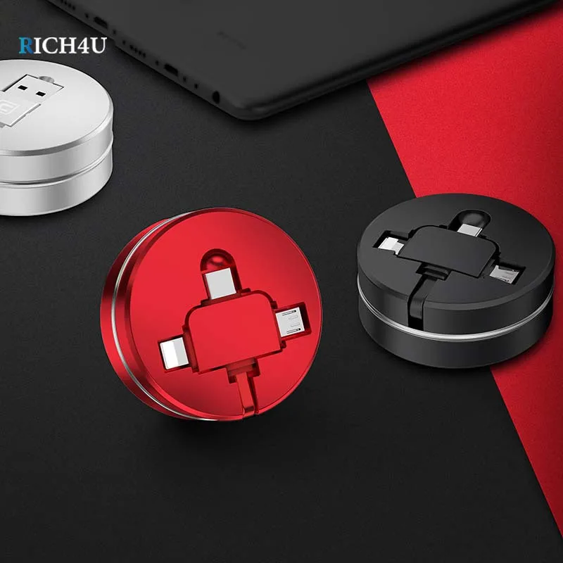 

Micro 3 in1 USB Cable Charging For iPhone XR XS 8 7 Type-C Multi Charger Cable For Samsung S8 Xiaomi Magnetic USB Charger Cable