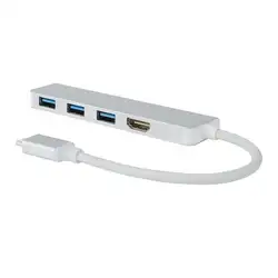 Type-C концентратор 4K HDMI с 3 портами USB 3,0 4 в 1 алюминиевый USB-C type C концентратор комбинированный совместимый для MacBook Pro ноутбук планшетный ПК