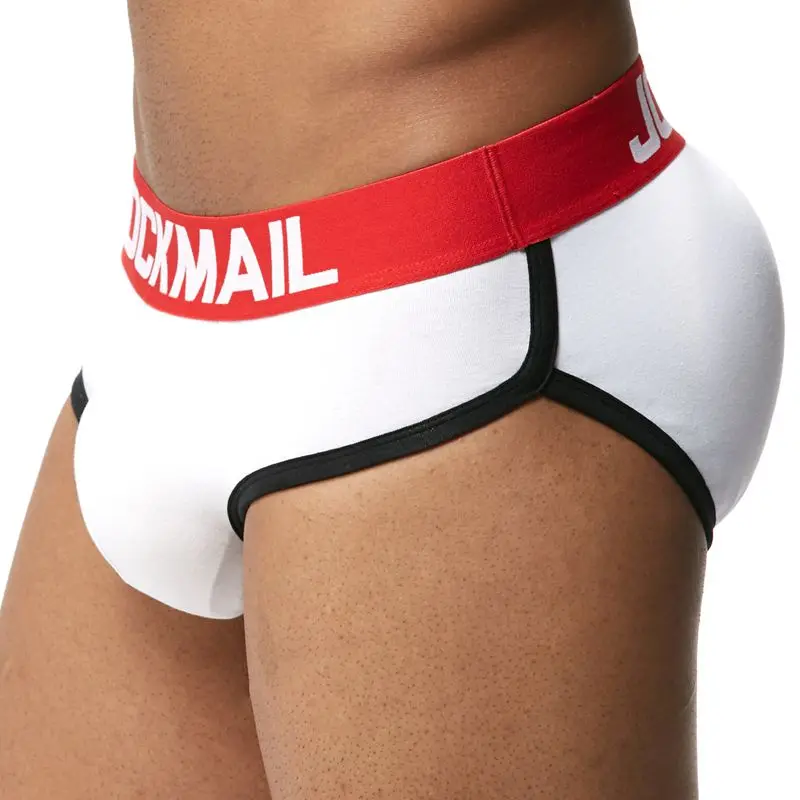 mens underwear briefs JOCKMAIL Brand Enhancing Mens Underwear Briefs Sexy Bulge Gay Penis pad Front + Back Magic buttocks Double Removable Push Up Cup best underwear for men