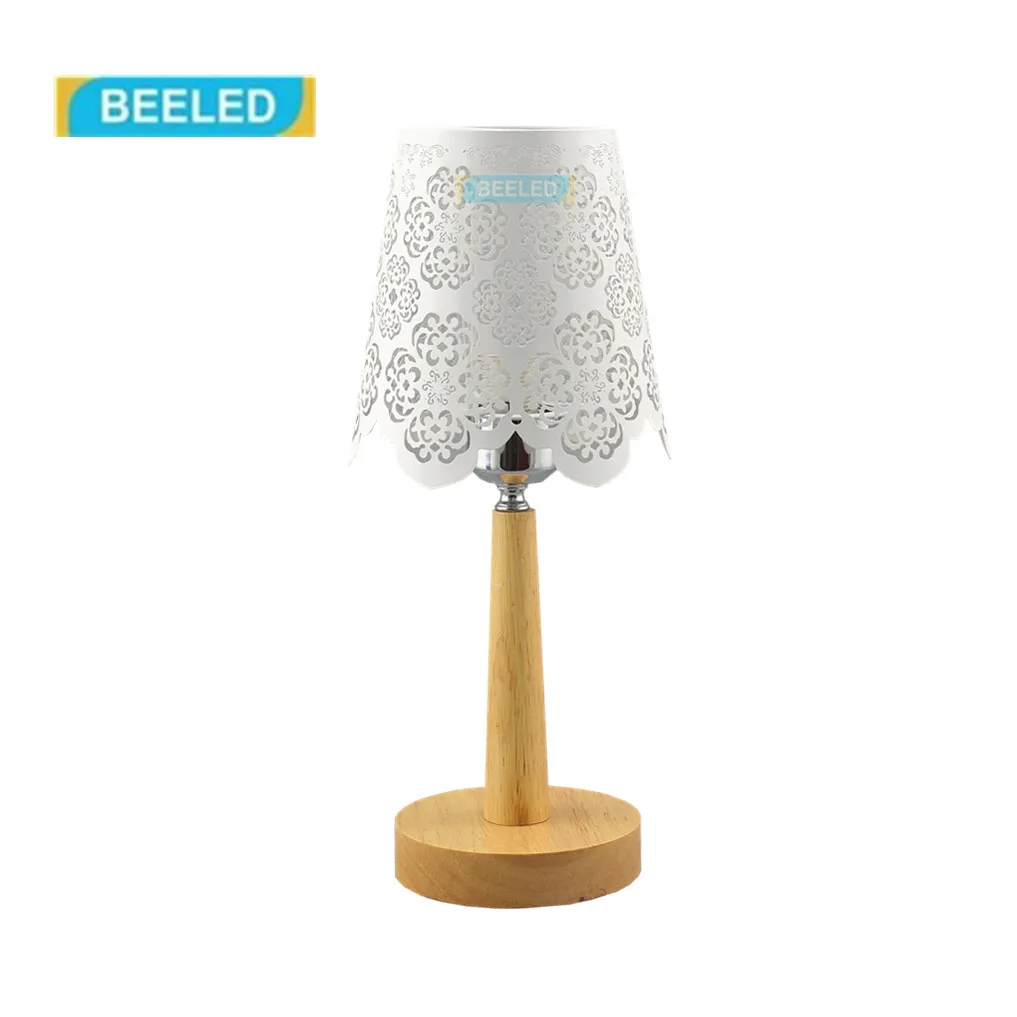 Table lamps for bedroom Night light White lampshade Table lamp for living room Home decorations for living room Wood lamp