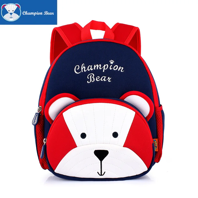 Детская сумка для малышей, рюкзак для маленьких мальчиков и девочек из неопрена, милый портфель дошкольника с изображением медведя, рюкзак для путешествий для младенцев