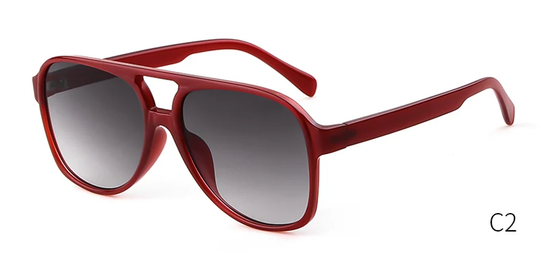 Who Cutie, негабаритные солнцезащитные очки-авиаторы для женщин, фирменный дизайн, черепаховая оправа, модные авиационные солнцезащитные очки, оттенки OM788 - Цвет линз: C2  red