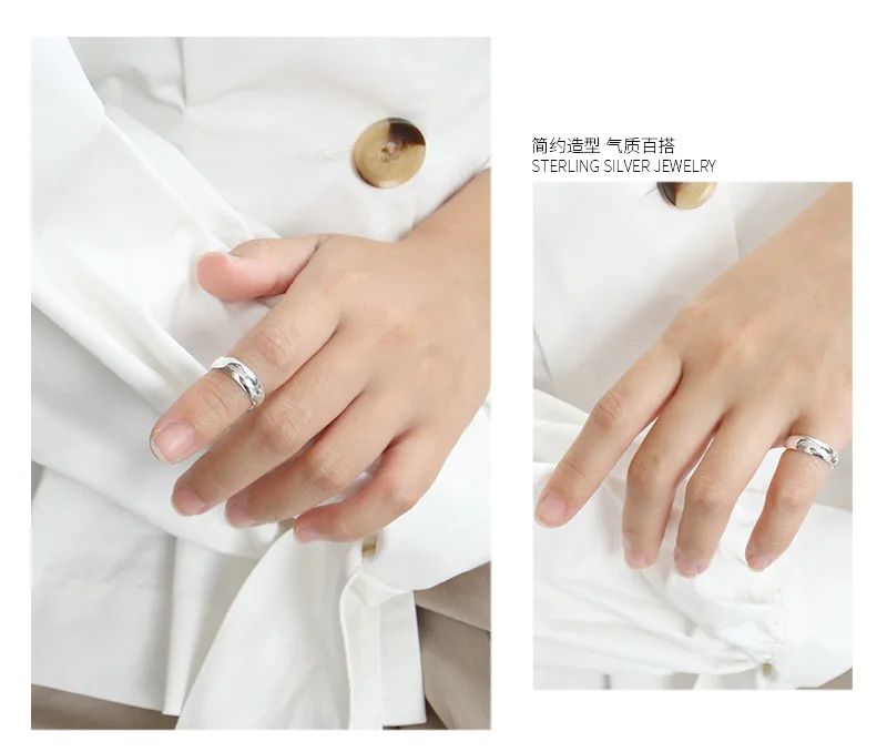 Большой Классический 925 пробы Серебряный Регулируемый широкий палец кольцо для женщин кольцо Bijoux ювелирные изделия