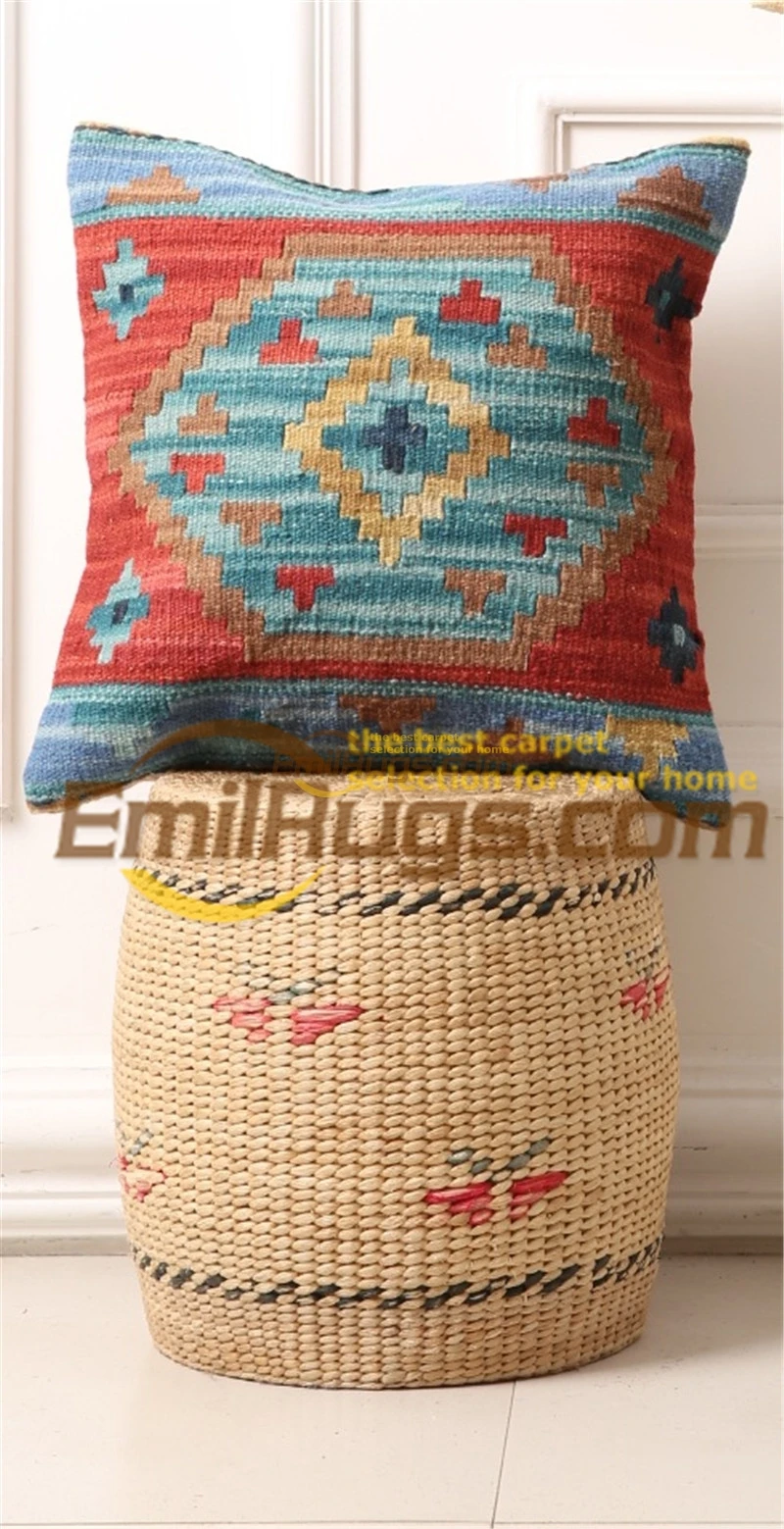 

Point Kilim Rose Pillow Cushion Handmade Craft Gift Fleece Pillow Quare Ofa Chair Decor Needlepoint