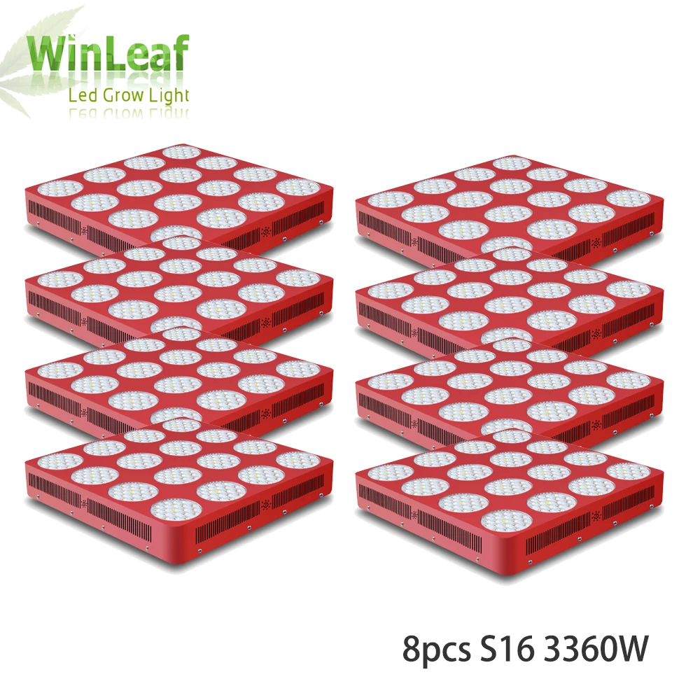 

8pcs Full Spectrum LED Grow Lights Plant Lamp 3360W Double Chips Hydroponics Greenhouse Tent Lighting Veg and Bloom