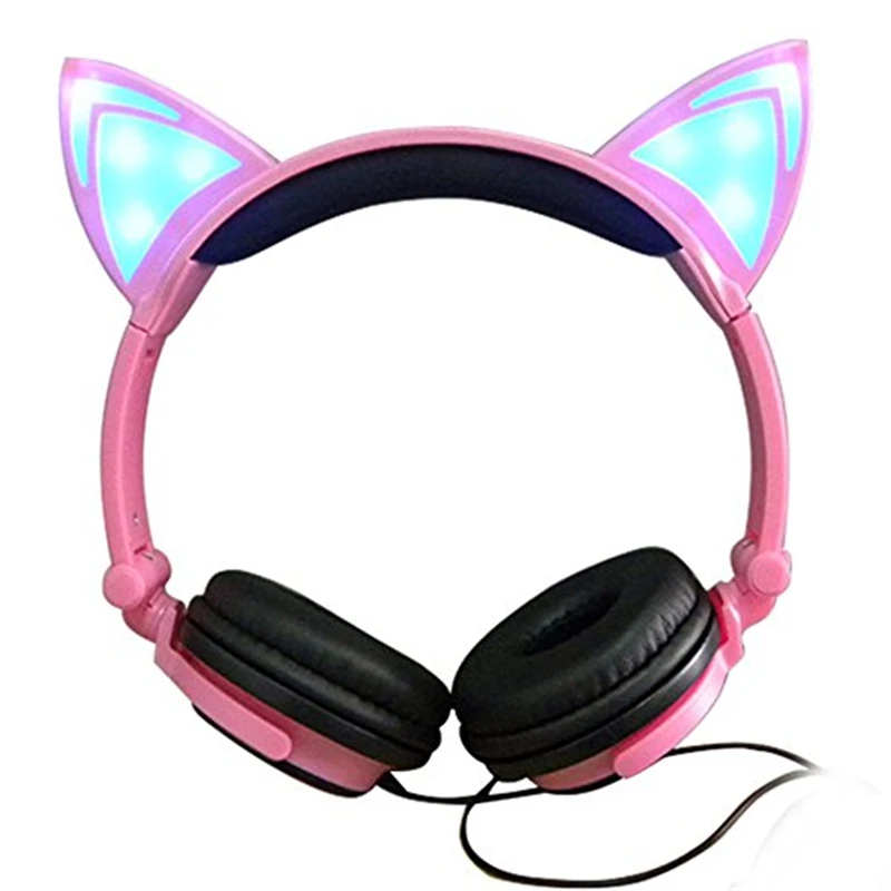 The New Children Adult Cartoon Cat Ears Headphone style Folding Mobile