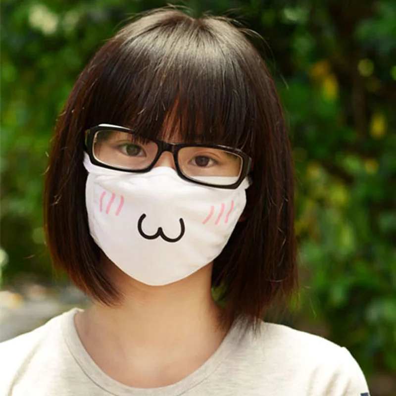 5PCSLot Cute Anime Emotiction Half Face Mask Cotton Funny Masks For Halloween Party Christmas Cosplay Supplies (7)