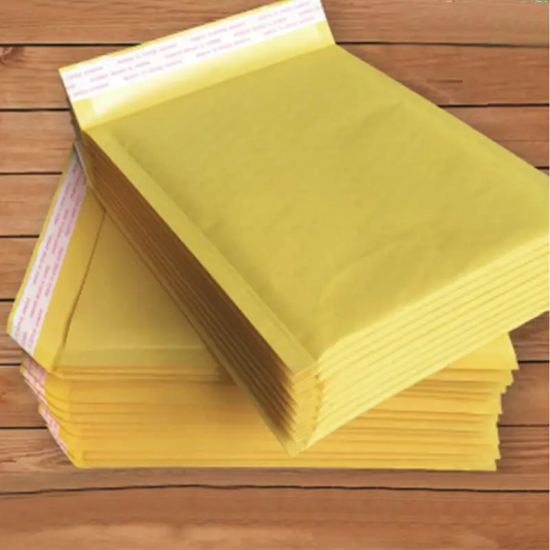 

10pcs/lot yellow Mailing Bags Moistureproof Kraft Paper Self Seal Yellow Envelopes Bag pouch for businesses mailhouses