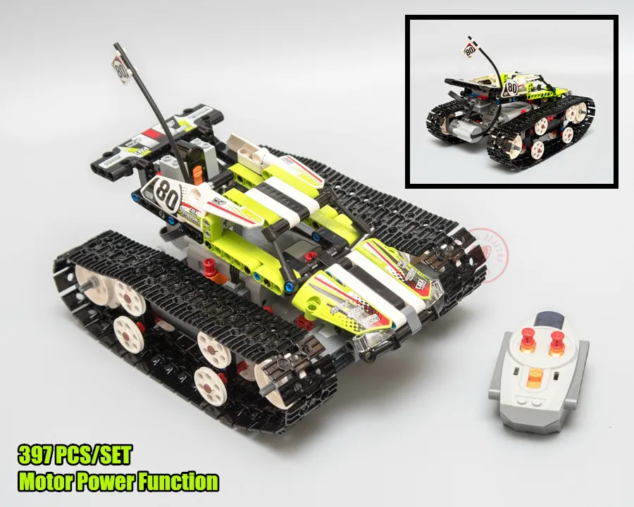 New RC TRACKED RACER CAR Electric Motor Power Function fit legoings technic 42065 city Building Block bricks Model toys kid gift