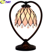 FUMAT led luz vintage lustre lámpara de mesa de noche rosa para dormitorio sala de estudio cocina escritorio lámpara hogar Decoración 110-240V