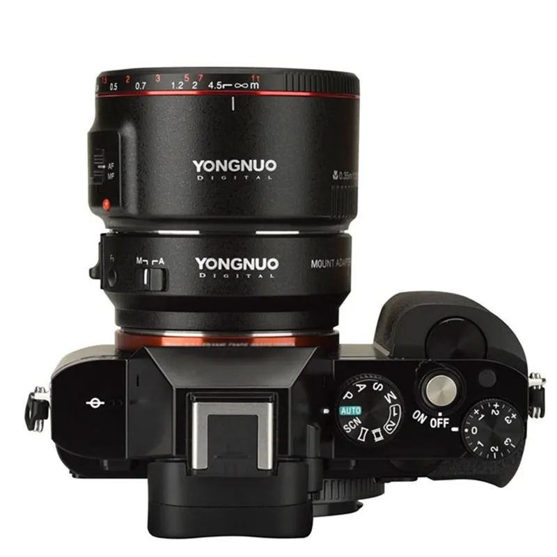 Смарт адаптер для камеры YONGNUO A9 A7 II A7RIII A7SII A6500 крепление объектива Canon EF EOS Sony NEX E Mount