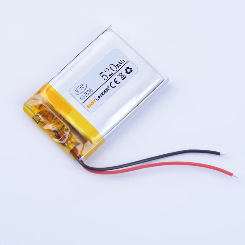 

652535 3.7V 520mAh Rechargeable li Polymer Li-ion Battery For mp3 mp4 gps PDA speaker DVR small toys smart watch 652435