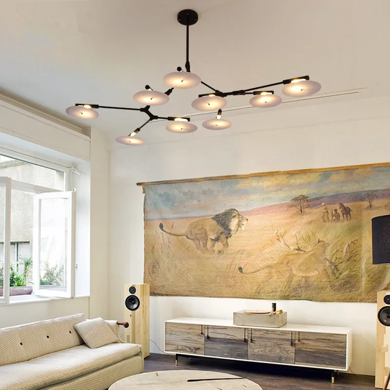 

Branches Disc Lamphade Led Chandeliers Indoor Living Room Dining Room Led Pendant Lamp Lobby Light Fixture Art Design Decoration