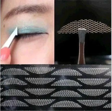 

240pcs/10 packs Gauze mesh lace stick Stealth double-fold eyelid sticker without glue Free Shipping