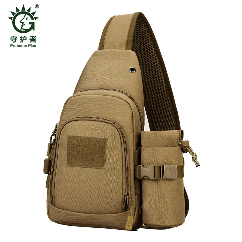 

Men's bag military waterproof casual backpack nylon travel single shoulder bag, men's women's breast bags free holograms