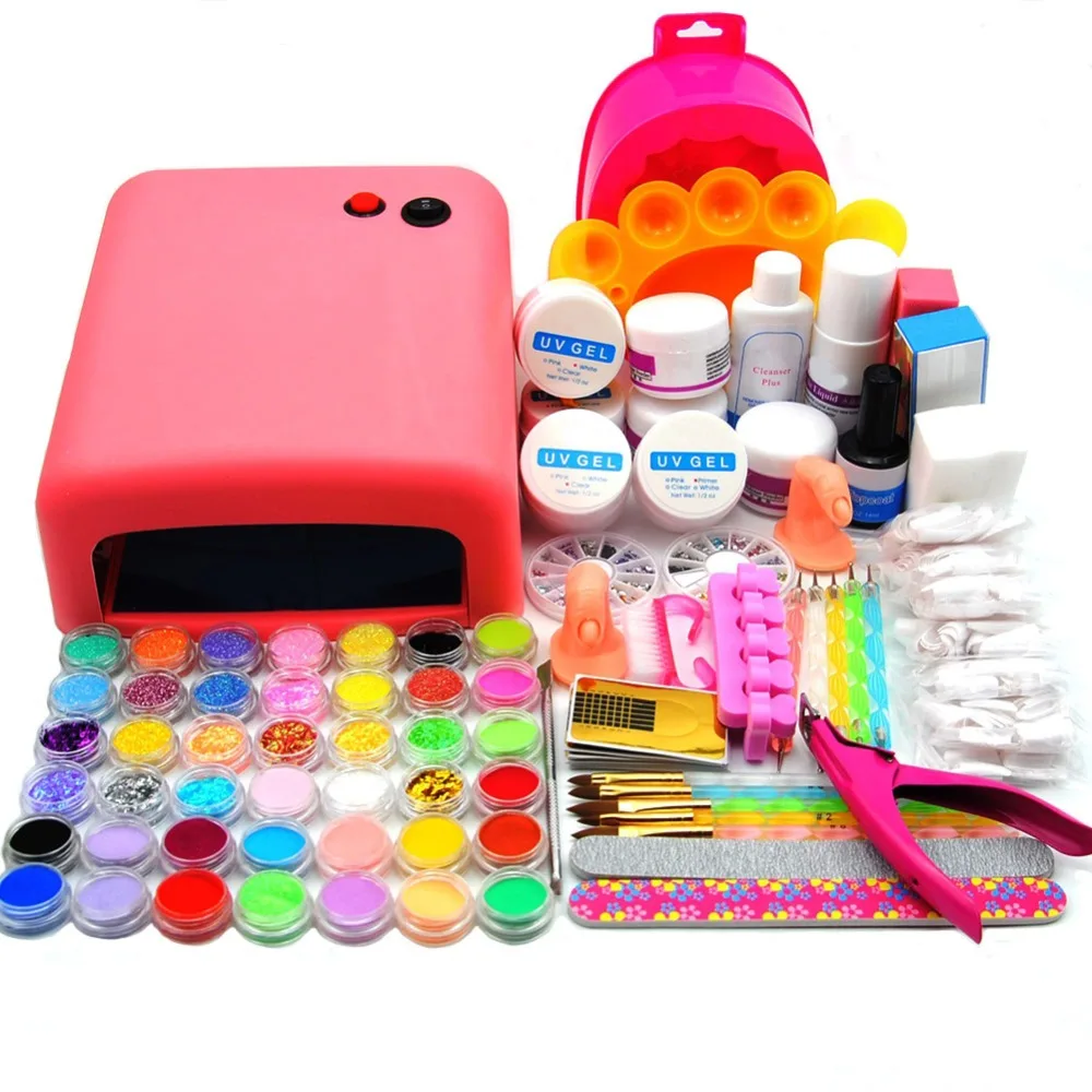 

Nail Gel Polish Kit 36W Dryer Lamp for Nail Timer Gel Vanishes Manicure Nail Extension Set Fake Tips Tool kit Nai Gel Manicure