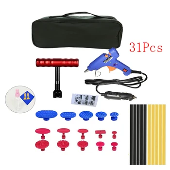 

31pcs Car Dent Repair Tool Set Red T Shape Professional Alloy Suction Puller Tool Automobile Repair Kit Sheet Metal Puller Auto