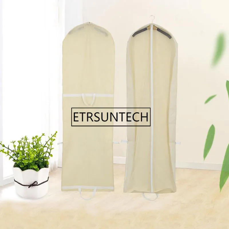 30 pcs 휴대용 반투명 tulle 웨딩 드레스 먼지 커버 베이지 와인 레드 부직포 스토리지 가방 신부 의류 수호자 180 cm