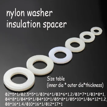 

3X6X1.2mm M3 Flat washer Plastic nylon Spacer fastener Washer,Ring Plastic crew bolt nut pad gasket repair ing M3 m4 m5 m6 m8
