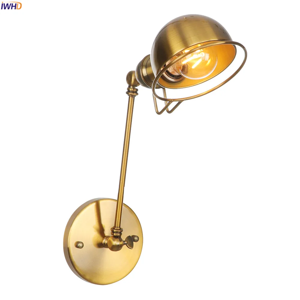 

IWHD Loft Style Vintage Gold Wall Lamp Bedroom Beside Stair Light Wandlamp Edison Retro Wall Lights Fixtures Luminaire Lighting