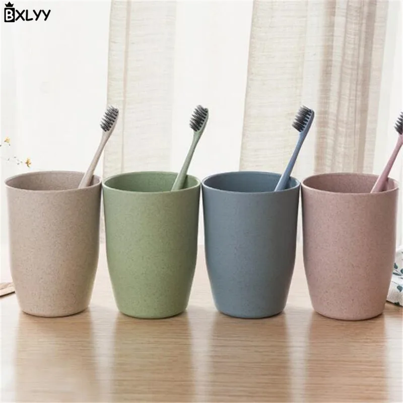 

BXLYY Wheat Straw Mouth Mug Portable Water Bottle Couple Brushing Flat Bottom Cup Home Decoration Accessories High Quality.7z