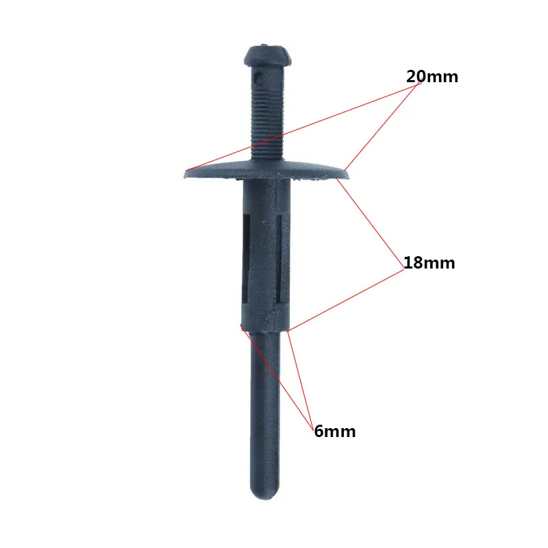 Xiaobaishu 50 шт. автомобильный бампер крыло 6 мм отверстие черный пластик Заклепки Крепеж для BMW авто внутри декоративный удерживающий зажим