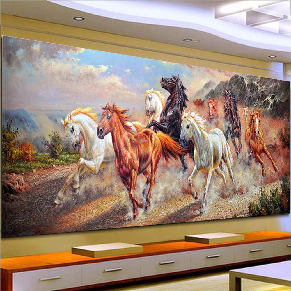 

Full Round Drill 5D DIY Diamond Painting 3D Embroidery Cross Stitch 5D Home Decor Gift Running horse