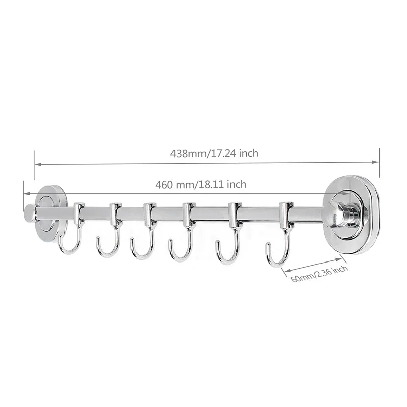 TAPCET 3/4/5/6 крючков серебро Ванная комната Нержавеющая сталь халат крючки съемные сильный настенная установка крючки для одежды