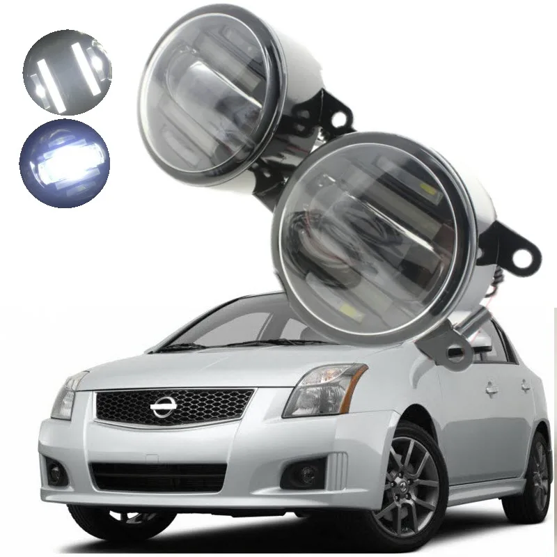 For Nissan Sentra 2007 2012 2in1 18W LED Fog Lights White Cut Line Lens