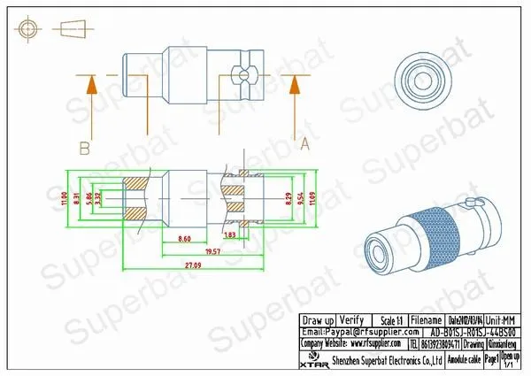 Superbat 5 шт. BNC-RCA RF адаптер BNC Женский Джек RCA Джек прямой коаксиальный разъем РФ