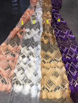 

super quality PWD18032293 embroidery tulle mesh lace fabric 5YARDS french net lace fabric