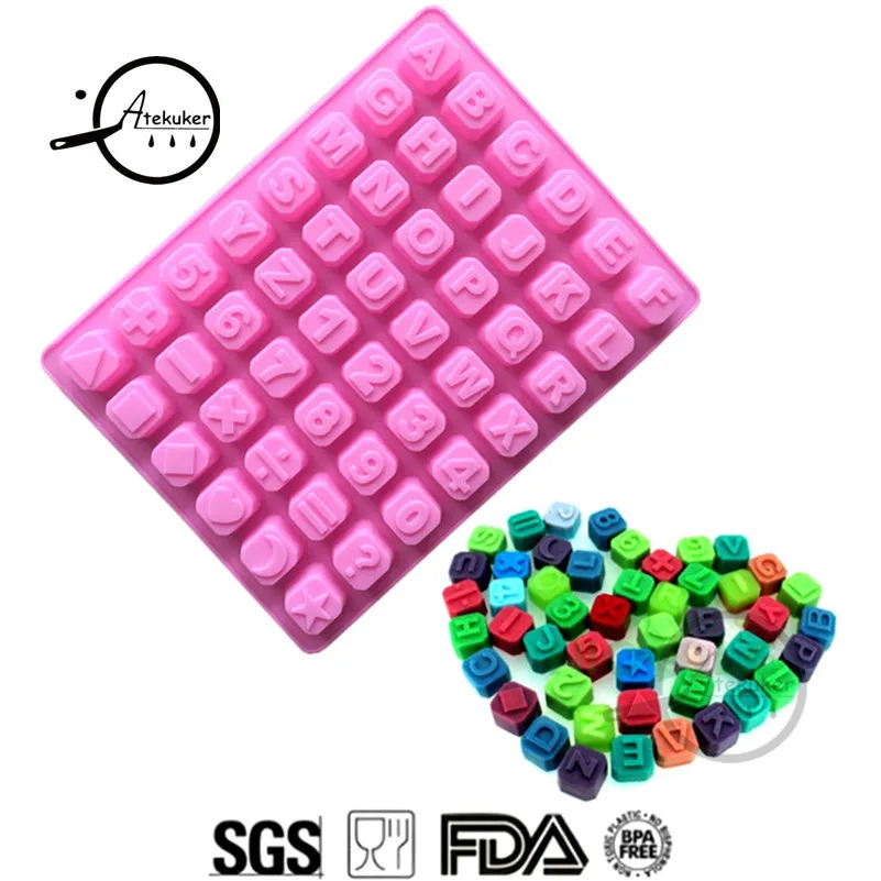 

Atekuker Alphabet Silicone Molds For Chocolate Ice Cube Tray Sugar Candies Mold Soap Making Tools