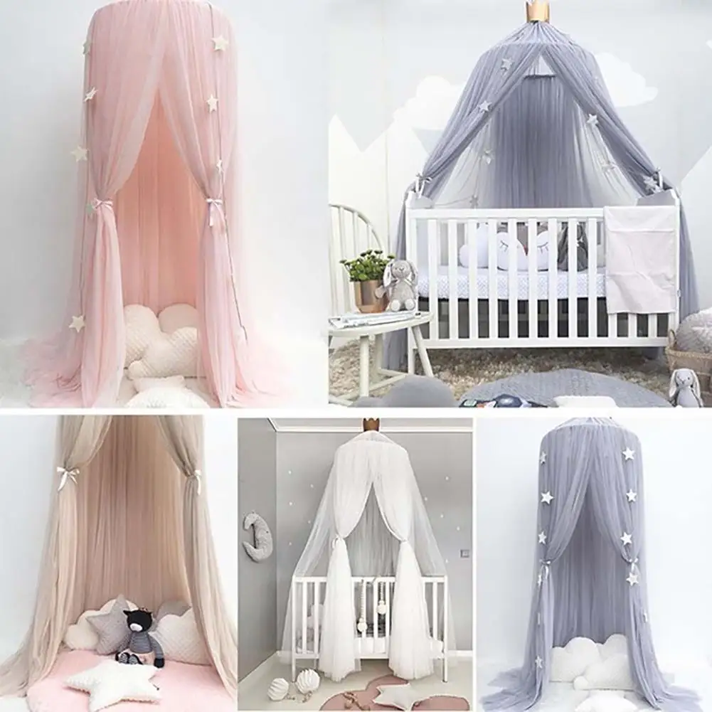 Fashion New Baby Lace Crib Tent Round Dome Hanging Curtain Mosquito Net