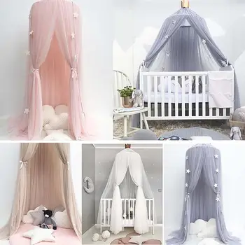 

Fashion New Baby Lace Crib Tent Round Dome Hanging Curtain Mosquito Net Kids Room Decor