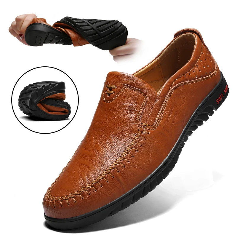 

ZIMNIE New Breathable Loafers Men Leather Casual Shoes High Quality Adult Slip on Moccasins Male Footwear Men Shoes Plus Size 47