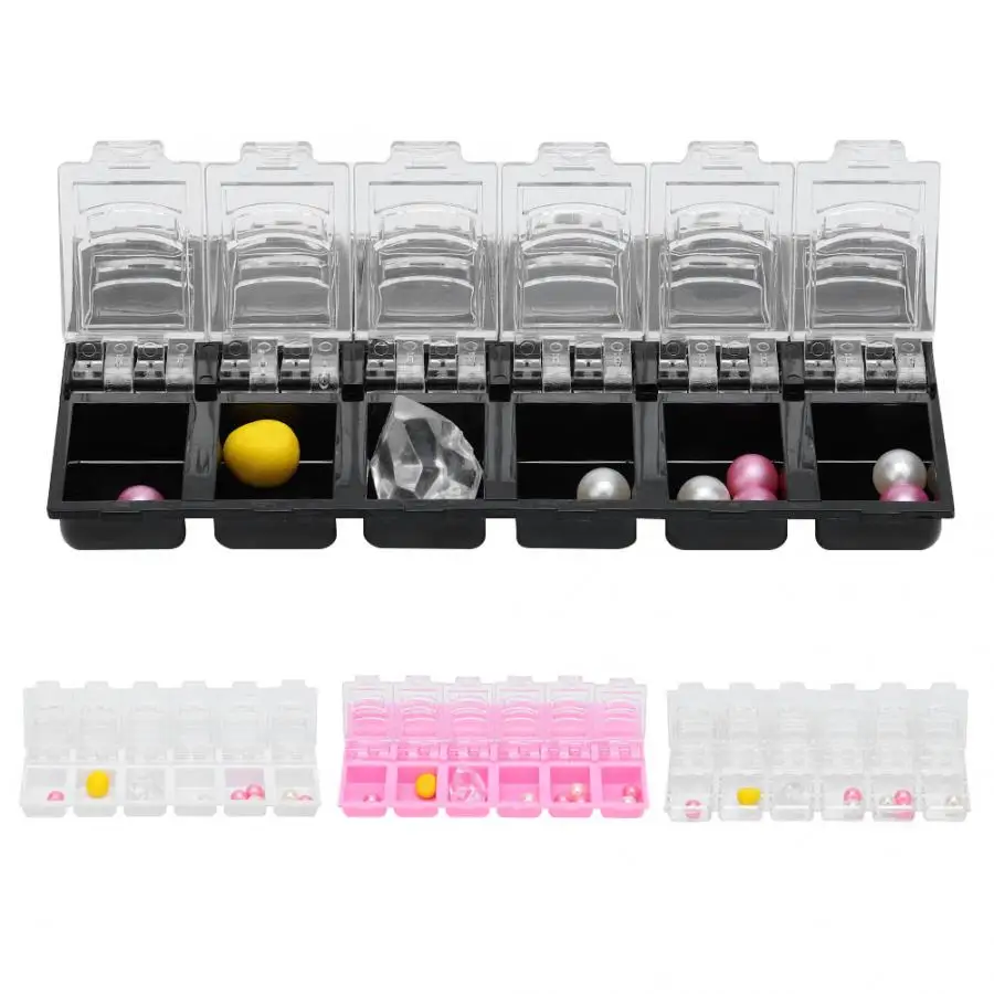 

Manicure Vacuum Cleaner Clear Plastic Nail Decorations Box Storage Organizer Case Portable Container Nails Accessoires