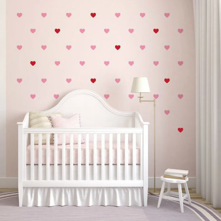 72 hearts/set Hearts Vinyl Wall Sticker DIY Decal Wall Art Nursery