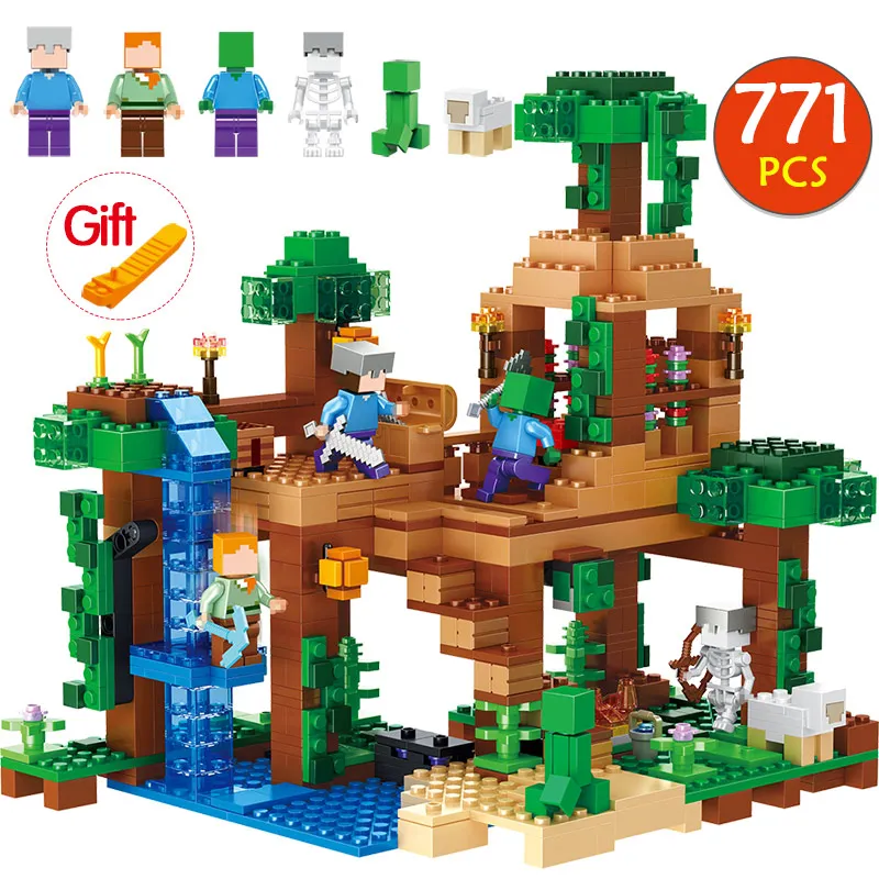 

771pcs Minecrafted The Jungle Tree House Compatible Legoingly Minecrafted 21125 Building Blocks kids Toys For Children birthday