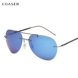 COASER новые мужские поляризованные солнцезащитные очки Ultem металлическое без оправы градиентный lunettes мужские очки для вождения мужские