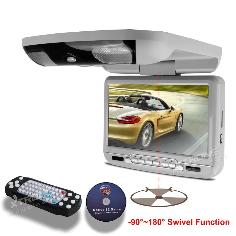 Perfect 9" Grey Color Flip Down Car DVD Car Roof Monitor DVD with Built in IR/FM Transmitter & Built-in Speaker(Black & Beige Optional) 3