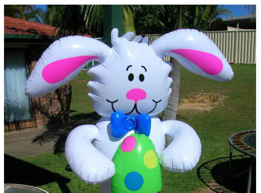 160 см мультфильм надувные большой белый кролик открытый игрушки для детей пасхальное праздничное украшение для сцены Prop Bow Up воздушные шары-игрушки