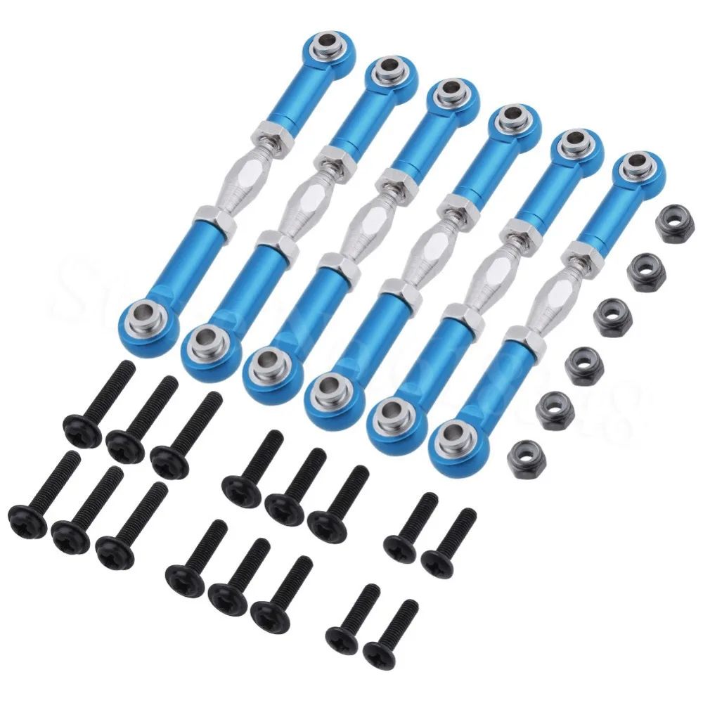 Koop 6 stks 166617 166017 106017 Aluminium Spanschroef Staaf Linkage Voor RC 1 10 Redcat Vulkaan EPX HSP 94111 Monster Truck Upgrade onderdelen