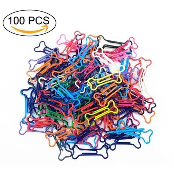 

100pcs Bone Shape Multicolor Metal Paper Clips