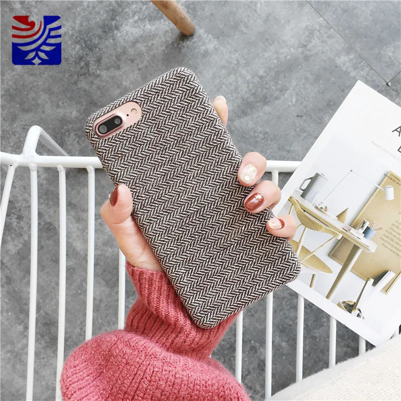 PEIPENG льняной Мягкий тканевый чехол для iPhone X 6 7 8 роскошный из хлопка 6S Plus задняя