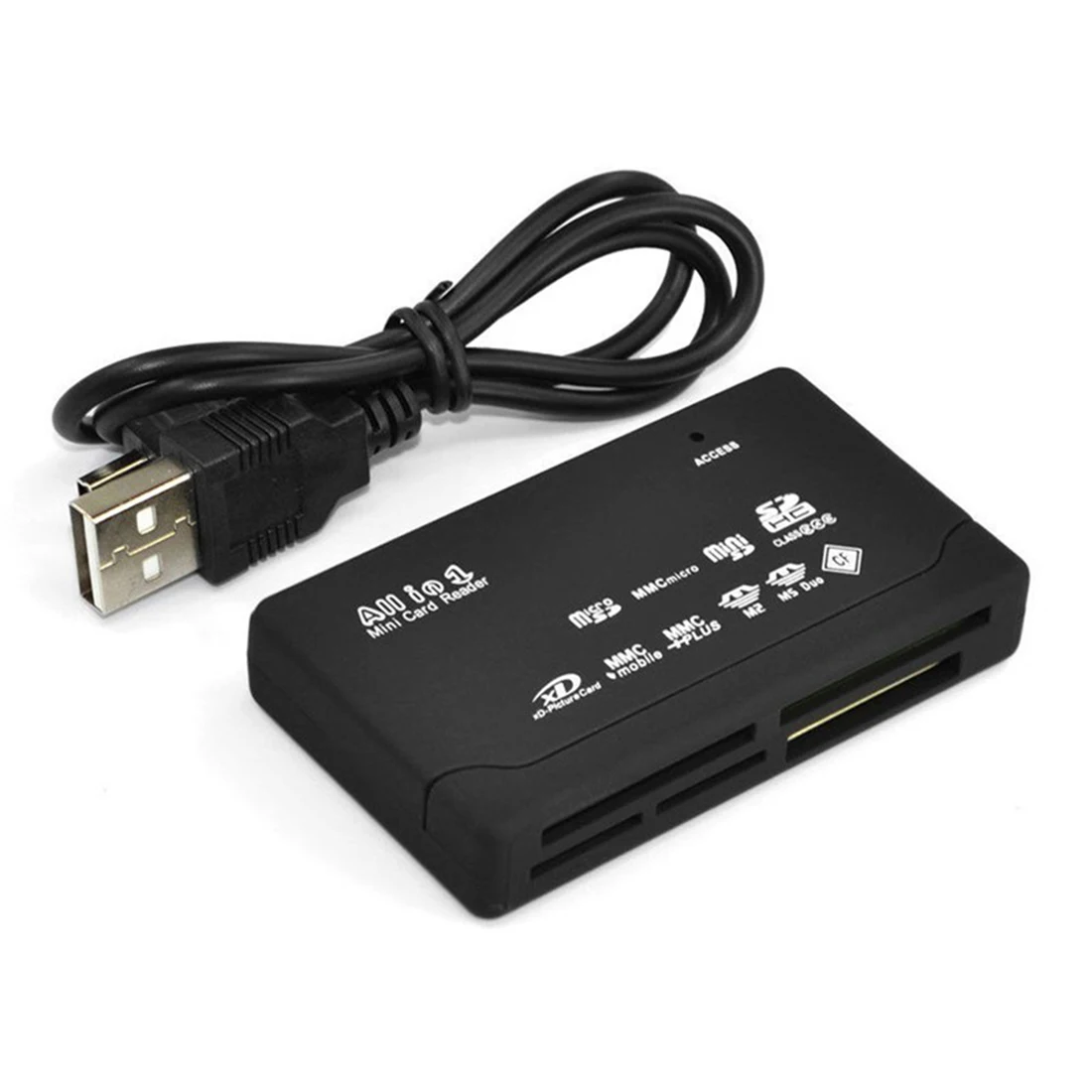 2016 New High Quality All in One Memory Card Reader USB External SD SDHC Mini Micro M2 MMC XD CF Black