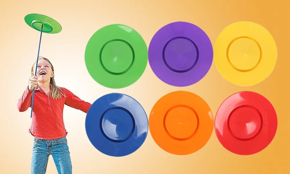 6pcs/set Plastic Spinning Plate Juggling Props Performance Tools Kids